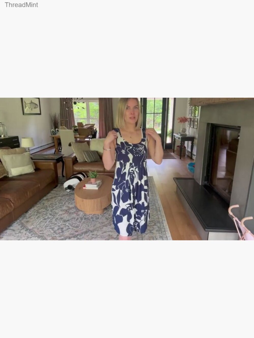 Sleeveless Midi Pleated Tank Dress, Rayon Blend, Summer Casual - Picture 7 of 7